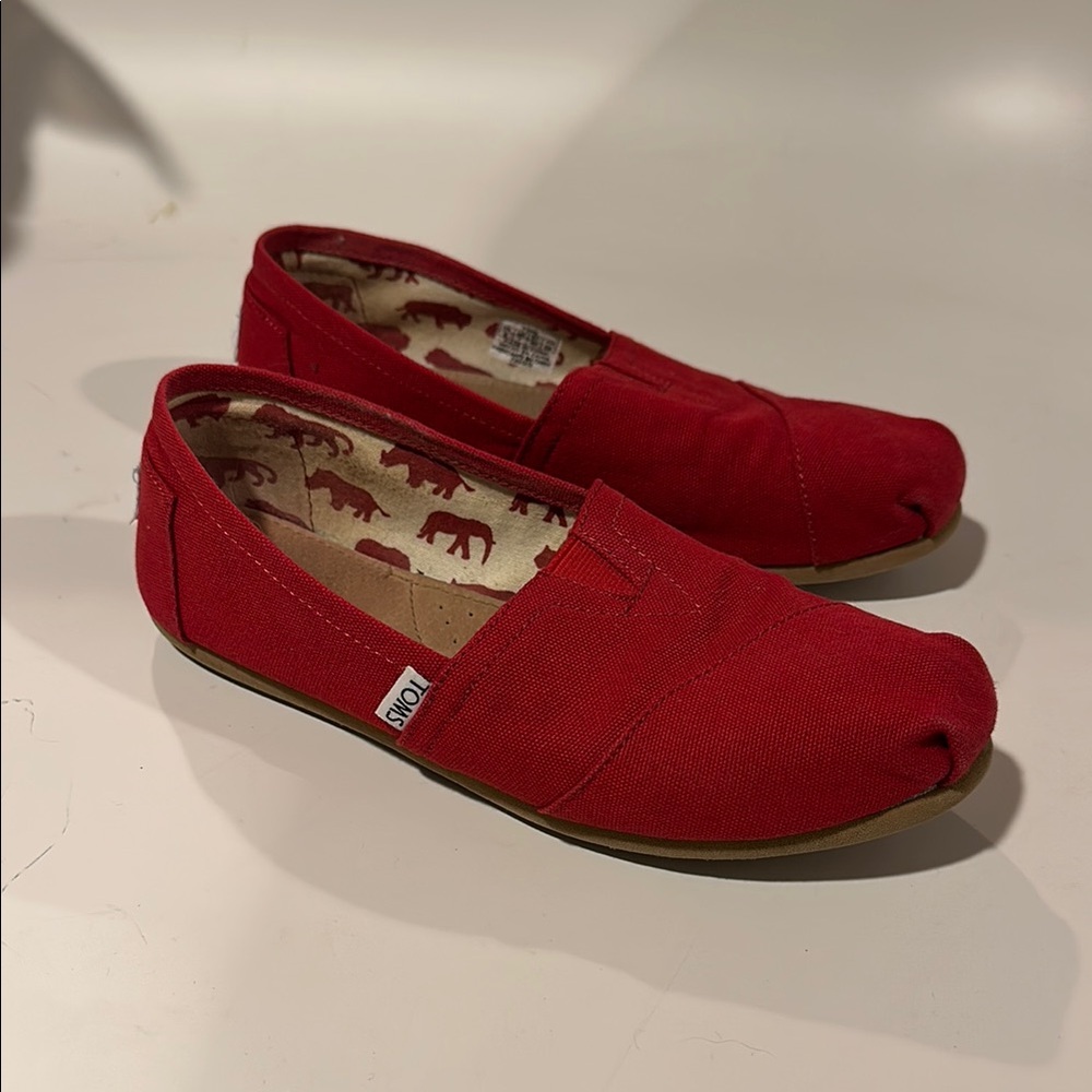 TOMS Women’s Red Slip-On Shoes